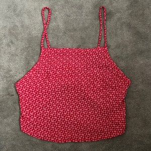 Brandy Melville Floral Red Tank Top